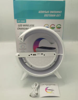 LED Wireless Charger Speaker – BT2301 Big G 🔊⚡