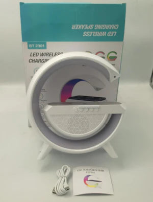 LED Wireless Charger Speaker – BT2301 Big G 🔊⚡
