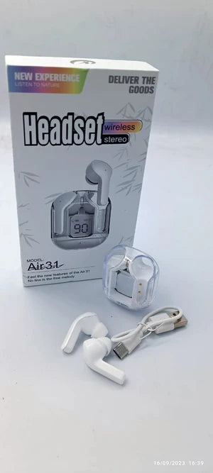 T6 Crystal Wireless Earphones – سماعات لاسلكية بتقنية البلوتوث 🎧✨